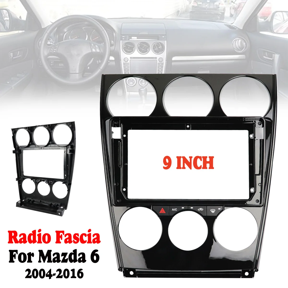 9 дюймов автомобильный радиоприемник для Mazda 6 2004- панель приборной панели DVD рамка для установки автомобильной панели отделка комплект
