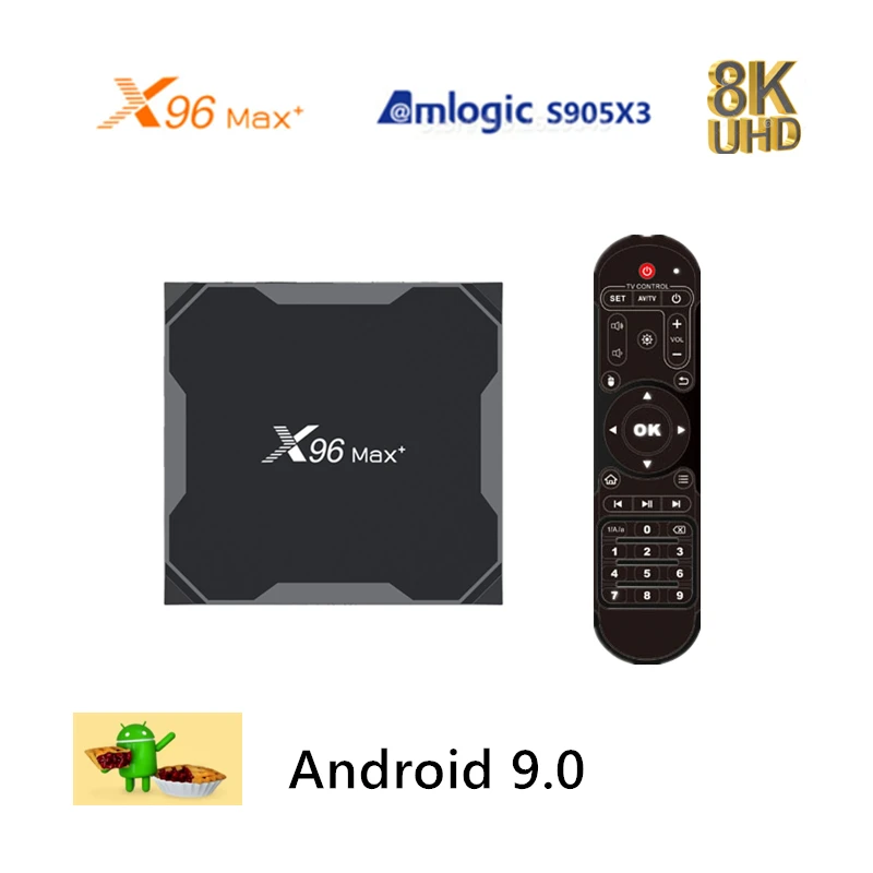 X96 Max Plus Android 9 0 Смарт ТВ-приставка 4 ГБ/64 Гб Amlogic S905X3 H.265 4K 2 4G 5G WiFi медиаплеер