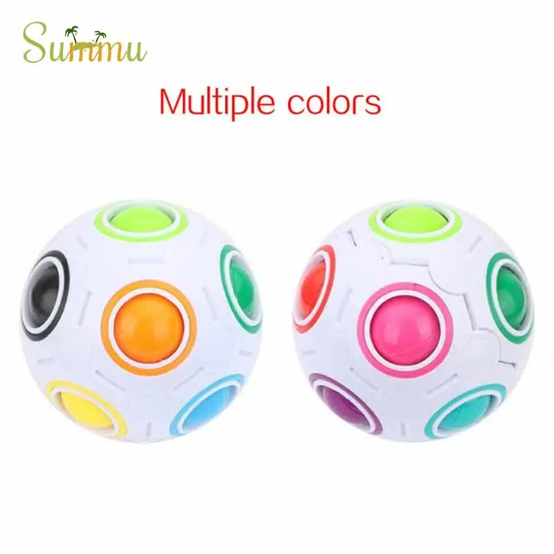 

7CM Rainbow Ball Puzzle Spherical Magic Cube Toy Kids Plastic Creative Soccer Educational Toys Learning Gifts For Children