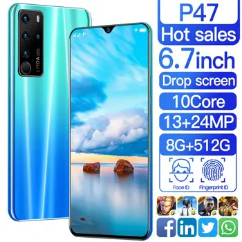 

SAILF P47 Android 10.0 Octa Core Mobile Phone 6.7' FHD+ 16MP Triple Camera 8G RAM 512GB ROM Smartphone gsm wcdma unlocked