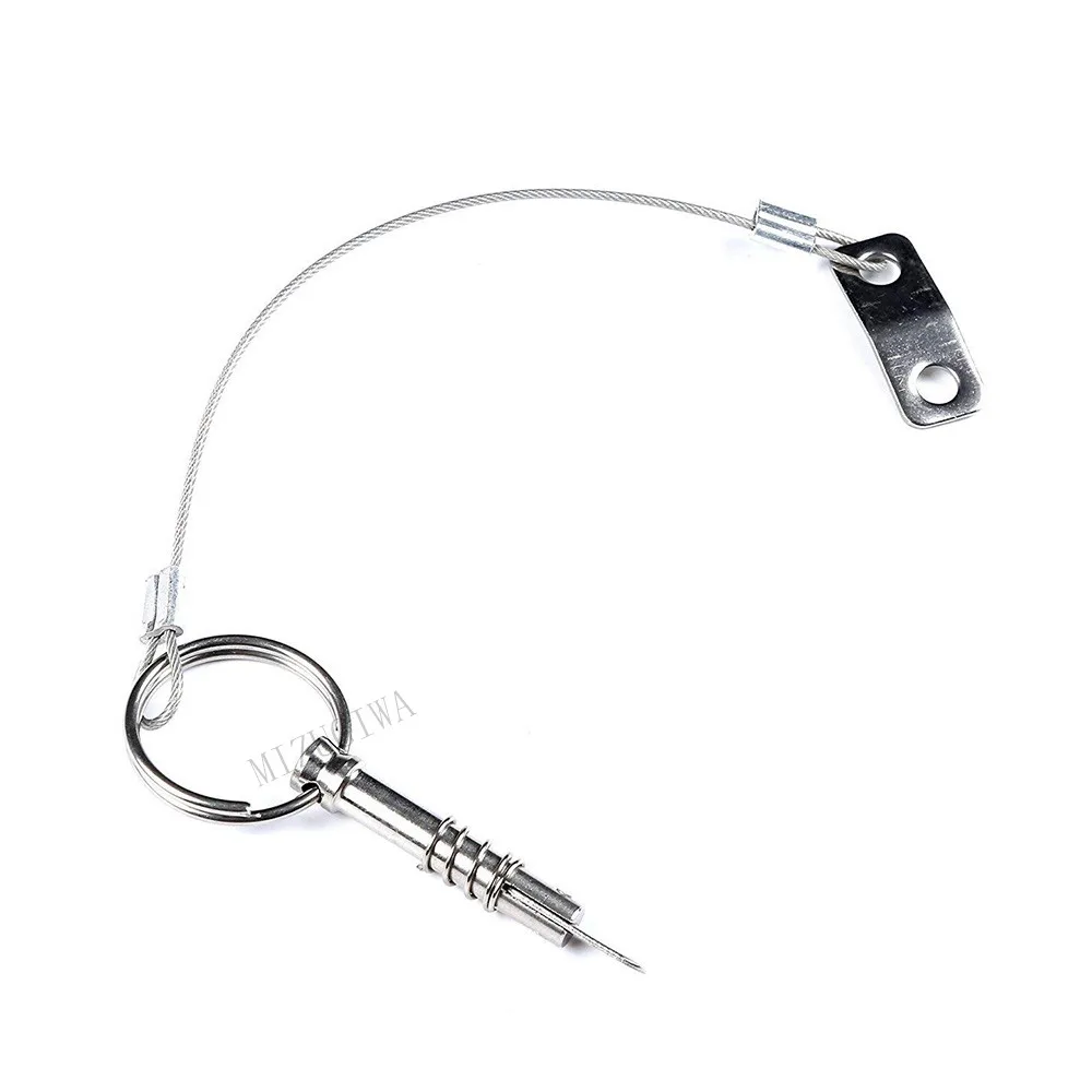 

MIZUGIWA Stainless Steel Bimini Top 1 Inch Pin w/ Drop Cam & Spring 1/4" x 1" Grip Lanyard Prevents Loss Boat Quick Removable