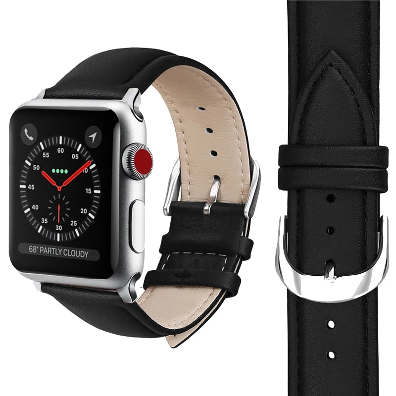 Новинка продаж кожаный ремешок для наручных часов Apple Watch версии 4/3/2/1 Спортивный