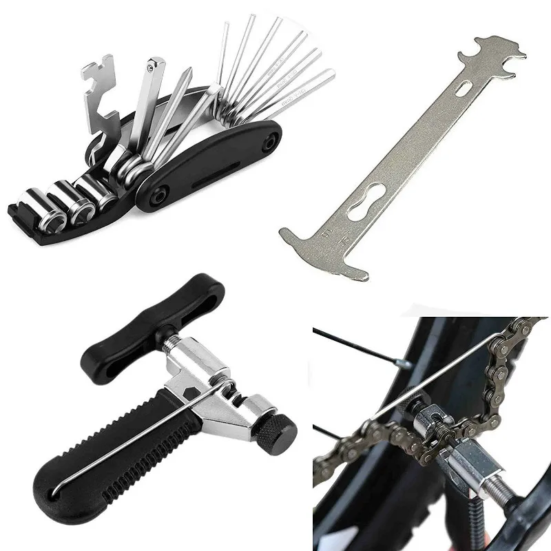 

Mountain bike tools Chain cutter Chain caliper Bicycle repair kit 15 in one tool set mountain bike tools