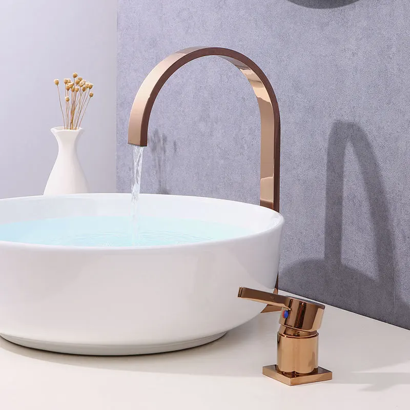 

Newest all brass bathroom sink faucet two holes one handle cold hot water basin mixer faucet square top quality faucet