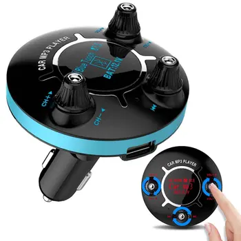 

Round Bluetooth 4.0 MP3 Player Handsfree Car Kit FM Transmitter support TF Card U Disk Fast Dual USB Charger Music Intelligent