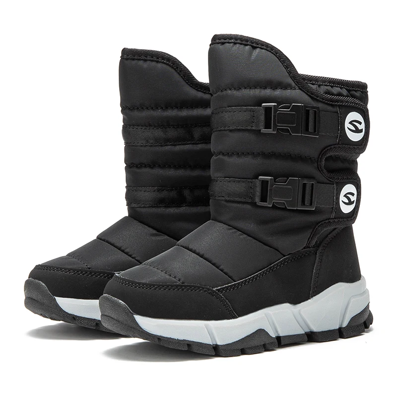 New Children Snow Boots Rabbit Warm Winter Boots Fashion Plush Baby Sneakers Water-Proof Shoes Girls Boys Boots Hbx-AW3769 - Цвет: Black