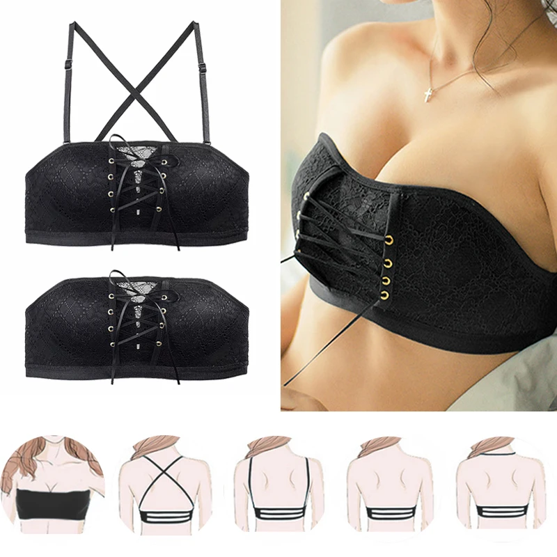  Sexy Strapless Bra Female Super Push Up Invisible Backless Bras For Dress Lace Women Beautiful Loli