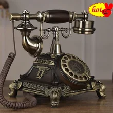 Europeu antigo rotativo dial antigo telefone fixo retro casa moda criativa telefone com fio fixo