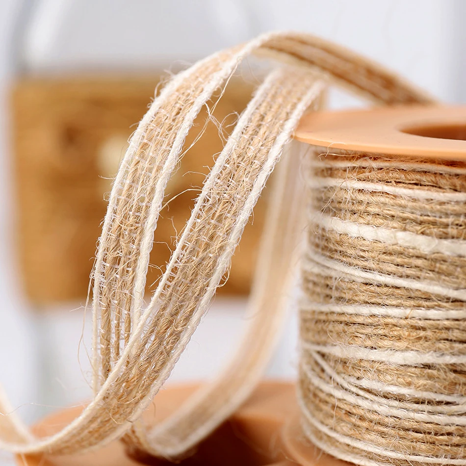 394 Inch Natural Vintage Jute Cord String Gift Wrapping Ribbon Bows Crafts  Jute Twine Rope Burlap Party Wedding Decoration Supplies