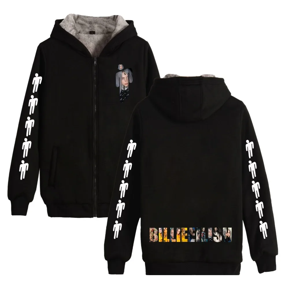 Billie Eilish модные популярные трендовые уличные новые флисовые толстовки для мужчин и женщин с молнией пуловер с капюшоном розовые толстовки
