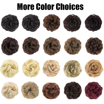 

Messy hair bun Scrunchie Chignon Donut Synthetic hairpieces For Women Gary Brown Color Elastic Hair Rope Hair Extensions