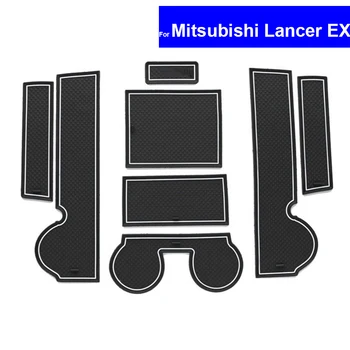 

8Pc Car Door Gate Slot Mats Carpets Position Cup Holder Pads For Mitsubishi Lancer 2010 2011 2012 2013 2014 2015 Door Groove Mat