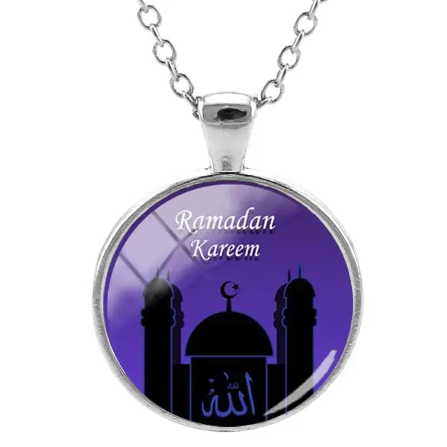 Pendant necklace islam muslim Religious Friends gift Glass Dome Pendant Necklace women men Jewelry NT453 NT446