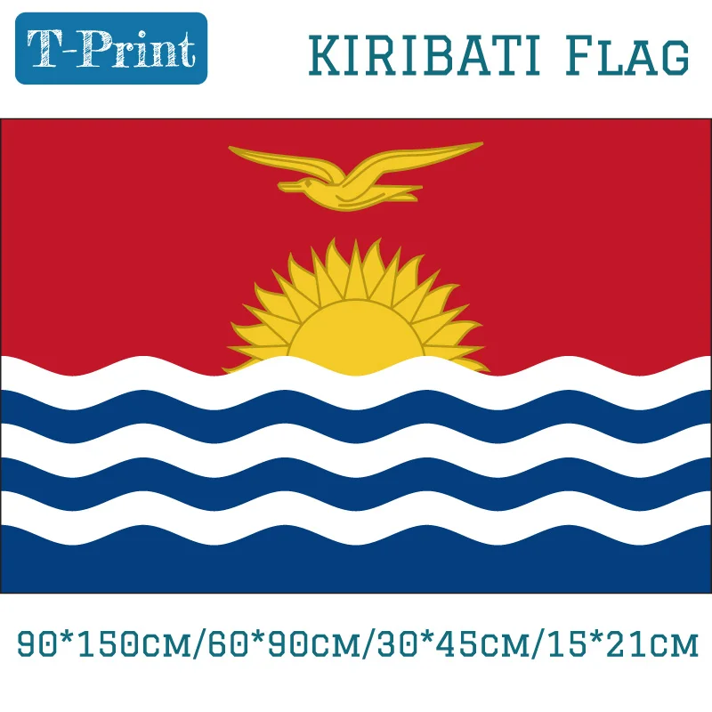 

Free shipping The Republic of Kiribati National Flag 90*150cm/60*90cm/30*45cm/15*21cm 3x5ft Hanging Flag For Event / Office