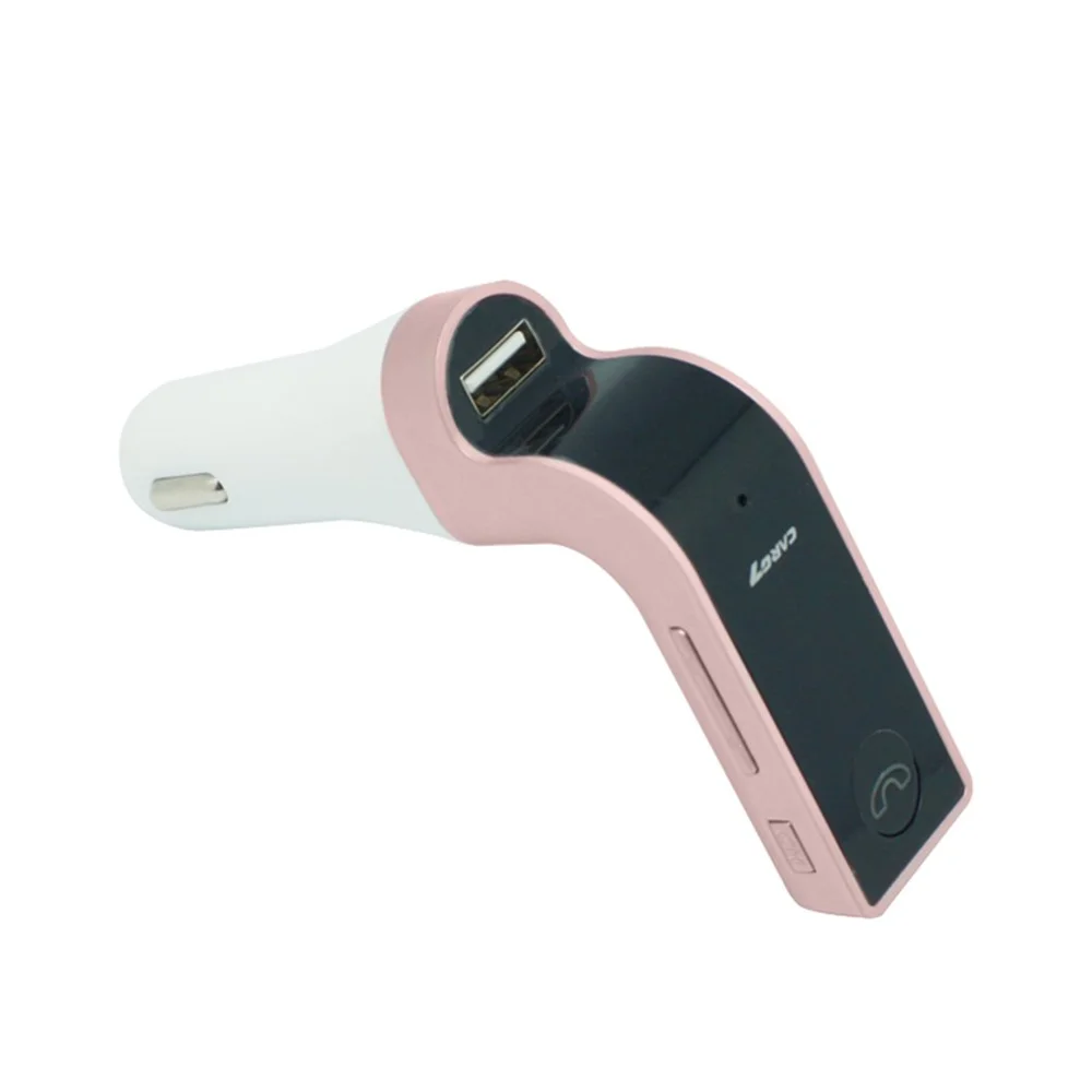 G7 Hands-Free автомобильный комплект fm-передатчик Usb зарядное устройство адаптер Mp3 плеер автомобильная карта Mp3 телефон Handsfree плеер Fm - Название цвета: rose gold