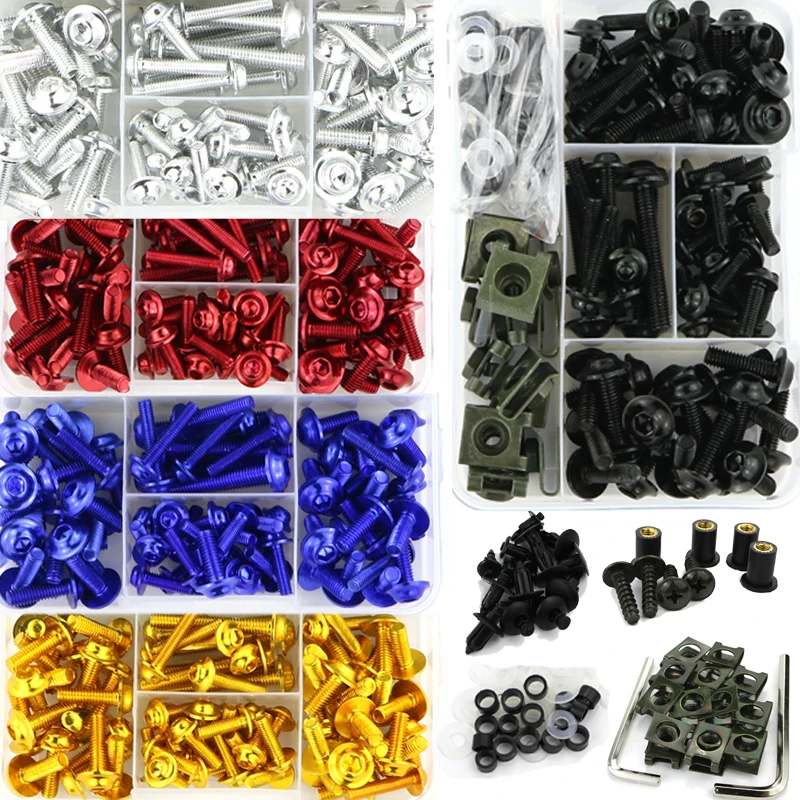 Fairing bolts Kit Screws Nuts Clips Aluminum Fit For Honda CBR125R CBR150R CBR250R CBR300R 600RR CB300R CB1000R CB1000 CB1300