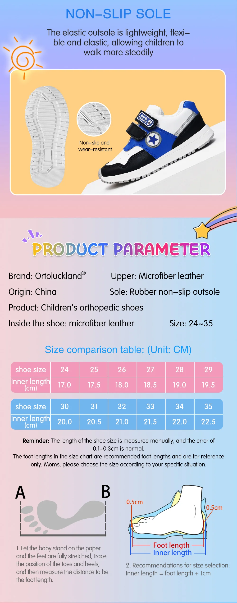 Ortoluckland Children's Shoes Boy Girls Leather Sneakers Kids Autumn Spring Fashion Low Cut Orthopedic Casual Flat Footwear extra wide children's shoes