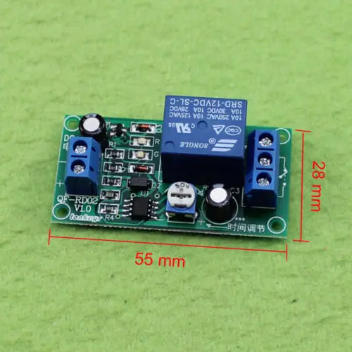 0-60 Second Delay Time Switch 1 Minute Adjustable DC12v NE555 Timer Relay Module 
