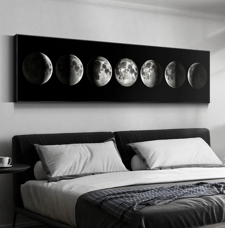 The Moon Phase Black White Posters Canvas Art Prints Nordic Wall Abstract Painting Picture for Living Room Home Decor | Дом и сад