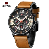 New Reward Men's Wristwatches Business Timepiece Waterproof Anti-glare Glass Quartz Watch Male Chronograph Wrist Watches for Men 1