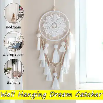 

Handmade Macrame Natural Large Dream Catcher Net With Feathers Hairball Wall Hanging Dreamcatcher Craft Gift Home Decoration