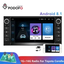 Podofo 1G+ 16G Android 8,1 Автомагнитола 7 ''автомобильное радио для машины Стерео gps MP5 MirrorLink для Toyota Corolla мультимедийный плеер