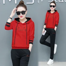 2020 clothes trendy female clothing fashion two piece set top and pants womens hoodie lounge wear outfit korean style festival