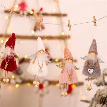 

Maxsin 3 Pcs/lot 2020 New Christmas Decorations Plush Angel Pendant Creative Cute Girl Hanging Bead Doll Children's Gift