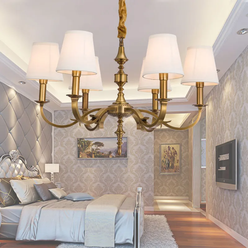 Современная люстра из натуральной бронзы и меди для спальни кухни гостиной