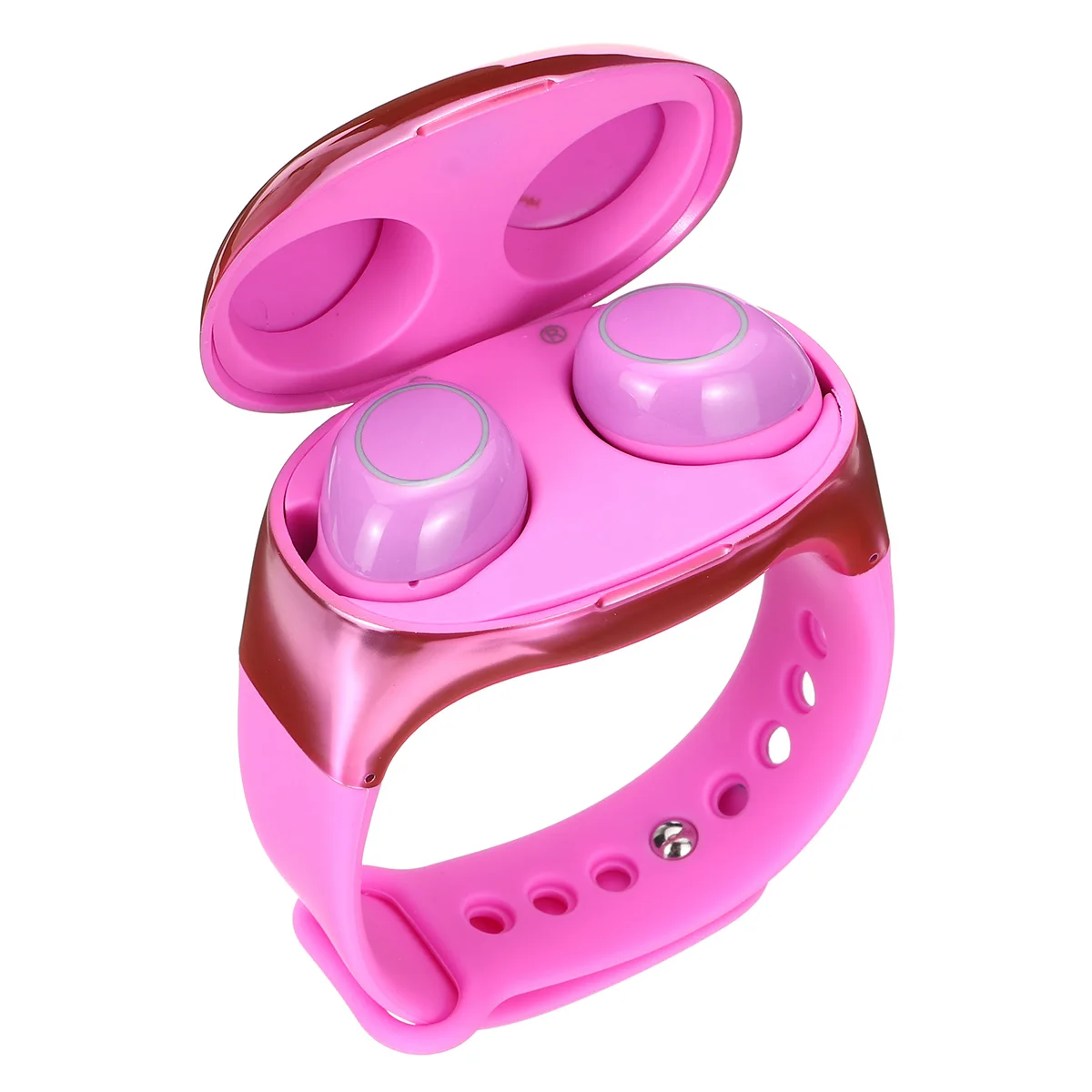 TWS беспроводной bluetooth 5,0 сенсорный ремешок наушники 2 в 1 браслет стерео Спортивная гарнитура наушники для iPhone Android телефон - Цвет: Розовый