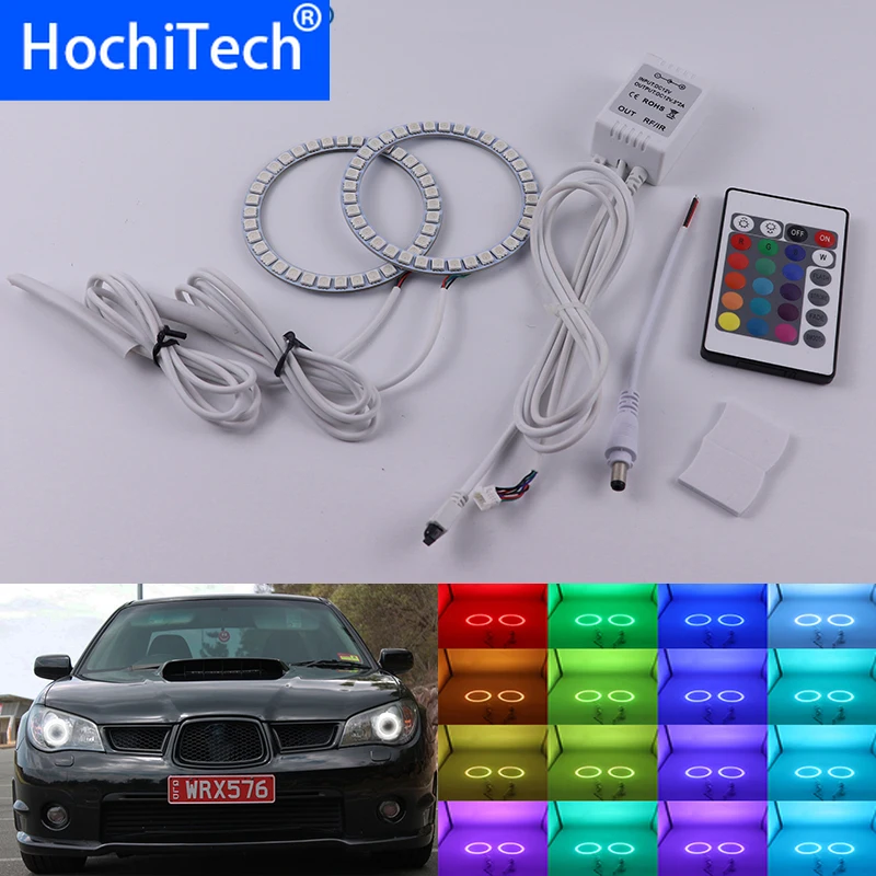 Для Subaru Impreza 2006 2007 многоцветные светодиодные глаза ангела комплект RGB Halo кольца фары дневного света