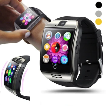 

2020 Bluetooth smart watch Q18 with camera Facebook WhatsApp twitter sync SMS smart watch supports IOS Android's SIM TF Card