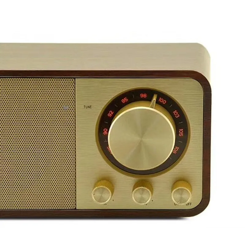 Tanie Retro przenośny głośnik bluetooth drewniane Plug in karty Radio FM z anteny odtwarzacz bezprzewodowy Audio Subwoofer Caixa De, aby F4075