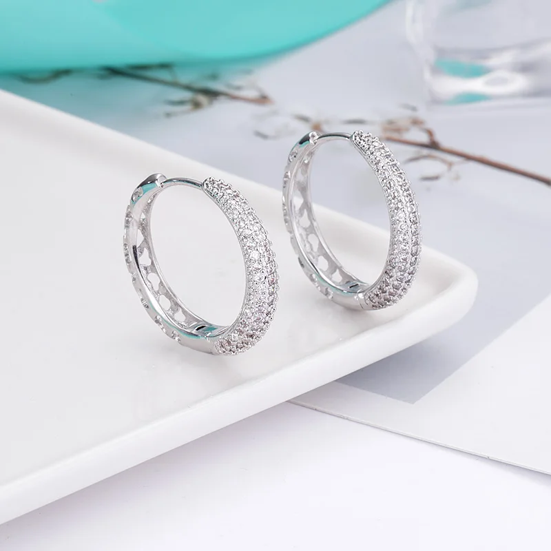 Роскошные серьги-кольца с кубическим цирконием AAA CZ цвета: золотистый, серебристый, большие круглые серьги в форме сердца для женщин, вечерние ювелирные изделия, подарок