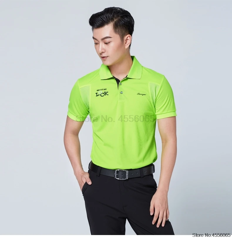 Новая одежда для гольфа мужская футболка с коротким рукавом летняя эластичная дышащая спортивная быстросохнущая ткань футболка для гольфа Топ D0662