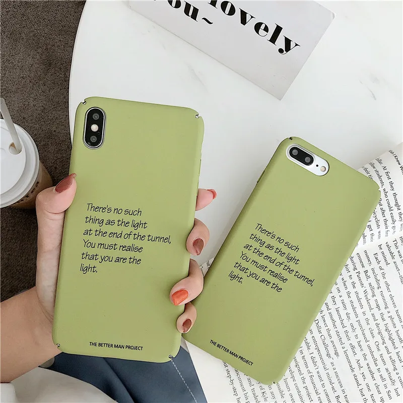 

Artistic Letters Print Phone Case For iphone XS Max XR X Case For iphone 6 6s 7 8 plus Cover Fashion Cute Frosted Hard PC Cases