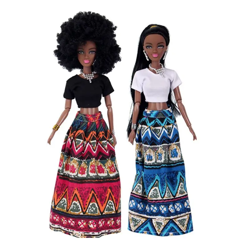 Movable Joints African Black Doll For American Dolls Accessories Nudy Body With Clothes For Barbie Toy Girl Pretend Kid Toy Gift 2