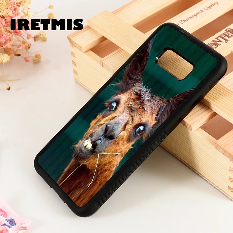 Iretmis S3 S4 S5 Silicone phone case cover for Samsung Galaxy S6 S7 S8 S9 edge plus Note 3 4 5 8 9 Llama Funny Ugly Face Lama |