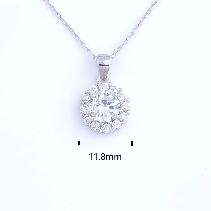 Pekurr 925 Sterling Silver Big CZ Gems Sun Boho Sun Flower Necklaces Pendants For Women Silver Chain Silver Choker Jewelry Gifts