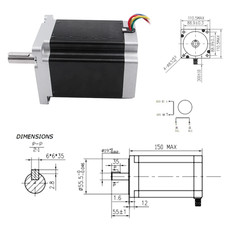 1PCS 스테퍼 모터 110A 110B 4선 6.0A 23N 42HS0460 모터, CNC 조각 및 밀링 머신용, 3D 프린터용