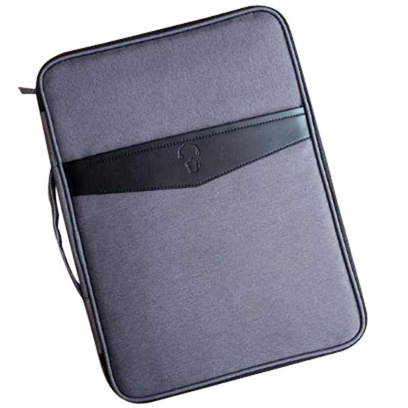 

Business Multifunctional A4 Document Bags Portable Waterproof Oxford Cloth Filing Products Storage Bag for Notebooks Pens(Dark G