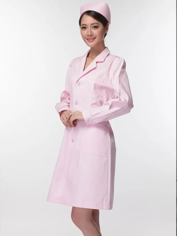 High quality summer winter women's white coat laboratory Robe science lab coat beauty salonSlim uniform clothing