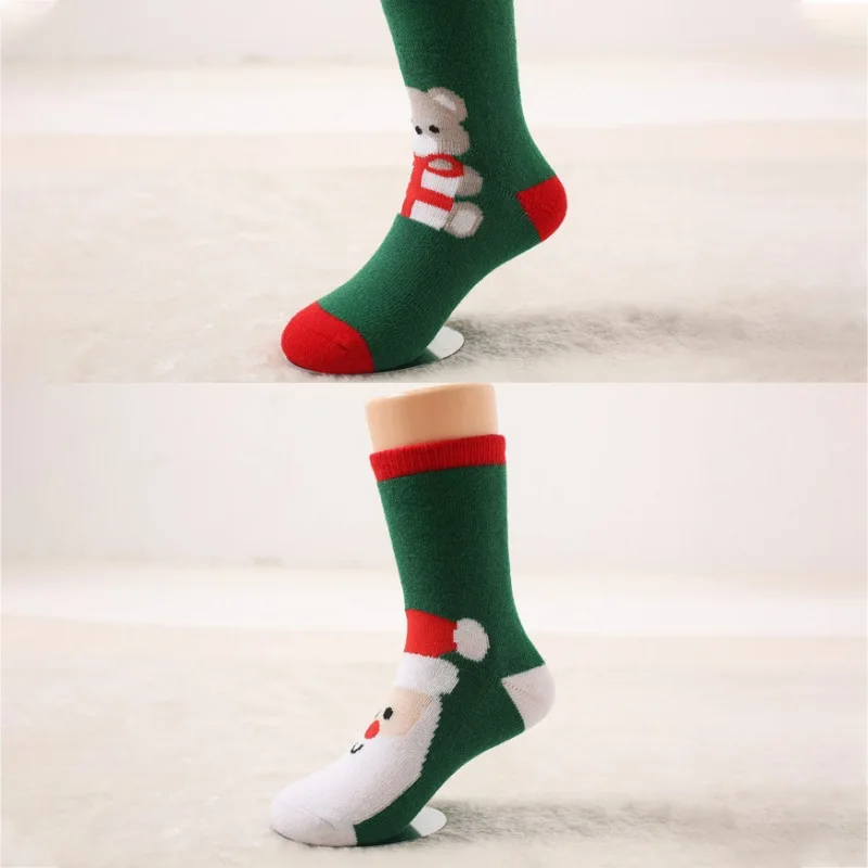 1 Pair Autumn Winter Christmas Gift Baby Kids Cotton Warm Thick Socks Floor socks Toddler Boys Girls Cute Cartoon Elk Socks