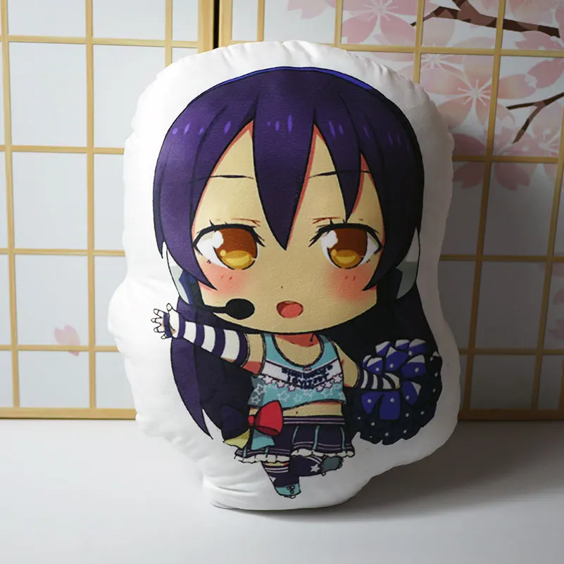 Love Live Подушка игрушка аниме Школьный идол проект Honoka Kotori короткая плюшевая кукла Двусторонняя наволочка 50 см для подарка - Цвет: E