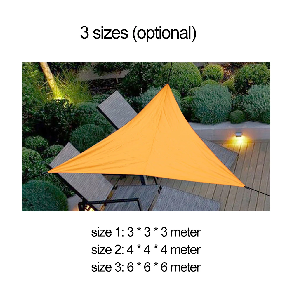 Outdoor Triangular Sunshade Sail Shelter Water-resistant Patio Cover Canopy UV Protection Shade Cloth