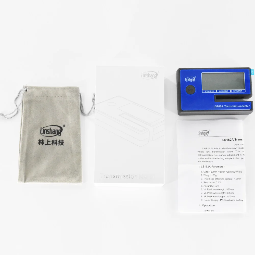 Portable LS162A solar film Transmission Meter VLT UV IR transmittance Rate laminated glass Car side glass Window Tint Meter
