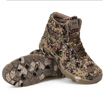 

Winter Mens Military Hiking Shoes Fleece Warm Desert Combat Boots Waterproof Climbing Hunting Sneakers Salamon Outdoor