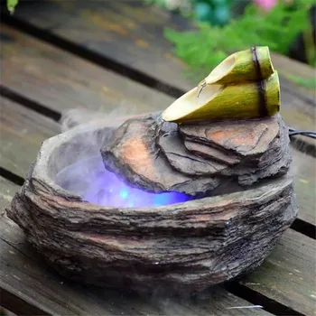 

Resin Humidifier Fish Pond Office Desktop Creative Water Fountain Ornament Indoor Waterscape Feng Shui Ornaments Home Decoration