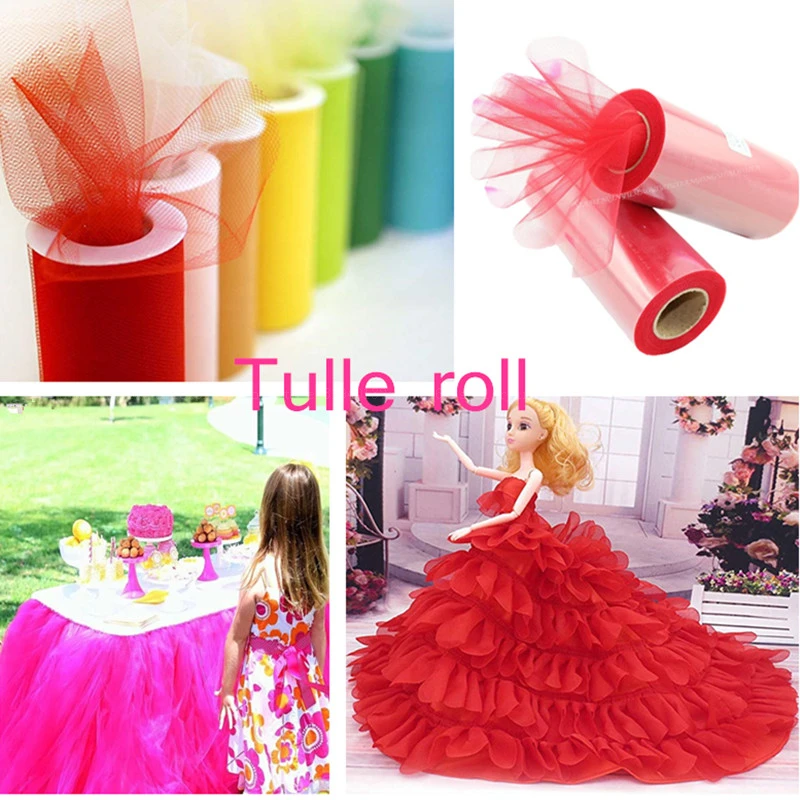 15cm*22m Crystal tulle Roll Organza Fabric Spool Tutu Birthday Party  Wedding Baby Shower party decoration pink white 5z SH759