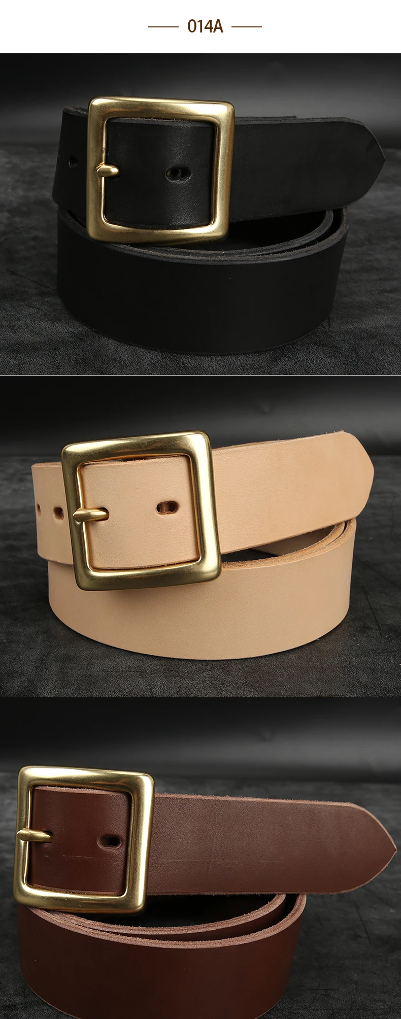 39mm Genuine Leather High Quality Belts For Men Jeans Cowskin Casual Belts Cowboy Waistband Solid Brass Pin Belt Buckle